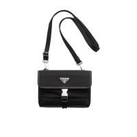 普拉达(PRADA)再生尼龙Saffiano皮革手机包多功能可调节肩带商务