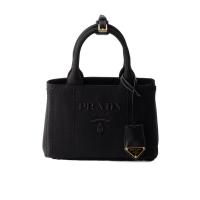 普拉达(PRADA)迷你双柄单肩包时尚小巧便携棉质刺绣字母女士斜挎