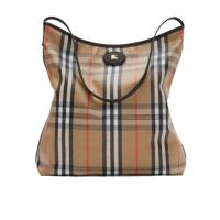 博柏利(BURBERRY)女士棉麻混纺手绘单肩包大容量实用百搭配饰骑士