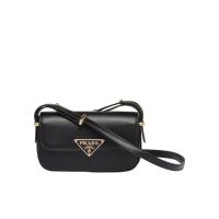 普拉达(PRADA)女士单肩包时尚翻盖金属锁扣可调节肩带小巧精致百