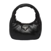 普拉达(PRADA)女士纳帕皮革单肩包小巧便携带金属三角徽标潮流百