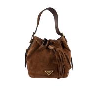 普拉达(PRADA)抽绳单肩包女休闲简约可调节肩带徽标装饰女士斜挎