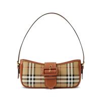 博柏利(BURBERRY)女士单肩包斜挎包多功能磁扣拉链内袋棉涤混纺手