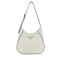 普拉达(PRADA)女款白色真皮肩背包百搭配饰日常通勤手提斜挎两用