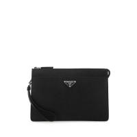 普拉达(PRADA)100维泰洛皮革女士手拿包晚宴包 clutch时尚简约商