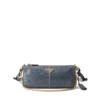 普拉达(PRADA)高奢小方盒牛皮链条腋下包金属五金刺绣 lining 礼