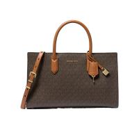 迈克·科尔斯(MICHAEL KORS)女士牛剖层皮革单肩包斜挎包徽标装饰