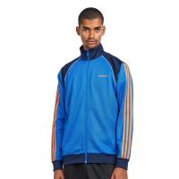 阿迪达斯(adidas)男款运动夹克蓝色拼接设计潮流休闲跑步训练防风