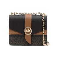 迈克·科尔斯(MICHAEL KORS)多色真皮女士单肩包大牌logo印花拼色