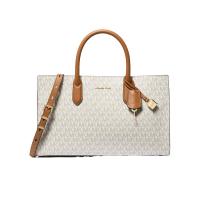 迈克·科尔斯(MICHAEL KORS)女士牛皮拼接徽标单肩包手提斜挎包时