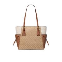 迈克·科尔斯(MICHAEL KORS)大号拼色签名标志帆布单肩包时尚百搭