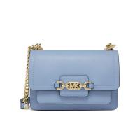 迈克·科尔斯(MICHAEL KORS)女款牛皮拼链徽标单肩包浅蓝翻盖金属