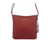 迈克·科尔斯(MICHAEL KORS)真皮材质女式斜挎包红金logo标识拉链