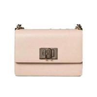 FURLA女士牛皮迷你旋扣单肩包金色链条翻盖便携斜挎小包日常百搭