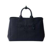 普拉达(PRADA)超大棉质手提包男士女士可用绣字装饰可调节肩带商
