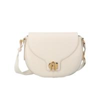 FURLA女士真皮涤纶拼接翻盖可调节肩带单肩斜挎包金属扣时尚百搭