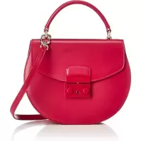 FURLA女士手提圆形印花小号单肩包小巧便携ABS锁扣品牌标识