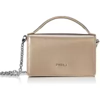 FURLA迷你小方包真皮拼接手提链条包女士短肩带潮百搭配饰小包
