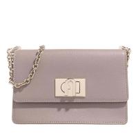 FURLA女士休闲百搭配饰小号斜挎包优雅Taupe皮革链条内衬多层收纳