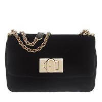 FURLA女士迷你链条斜挎包柔软 velvet材质金-tone五金百搭通勤小