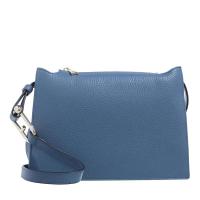 FURLA女士高质感皮革斜挎包百搭托特包休闲手提单肩包蓝色纹理金