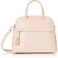 FURLA女士鳄鱼纹压花牛皮可调节斜挎手提单肩包多功能锁扣金属Log