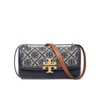 托里.伯奇(TORY BURCH)女士织物牛皮革翻盖单肩包可调节背带多功