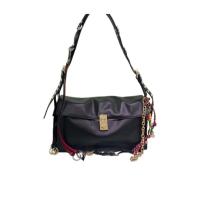 普拉达(PRADA)女士小容量翻盖单肩包时尚百搭配饰皮质手提斜挎包