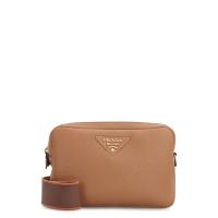 普拉达(PRADA)小牛皮拼接连帽外套女性潮流百搭配饰斜挎邮差包手