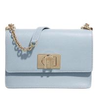 FURLA经典高质小号斜挎包蓝色皮革链条肩背包