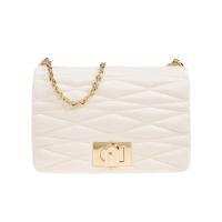 FURLA女士真皮链条肩背包时尚翻盖扭锁中号手提斜挎两用包