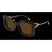 Gucci/古驰女士亚洲版型生物尼龙非偏光太阳镜 Havana金棕渐变潮