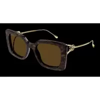 Gucci/古驰女士亚洲版型生物尼龙非偏光太阳镜 Havana金棕渐变潮