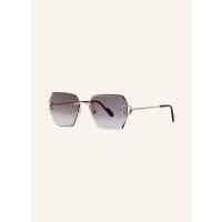 Cartier女款矩形太阳镜金色框架附眼镜盒与镜袋时尚防紫外线墨镜25新款