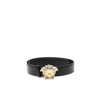 Versace小牛皮腰带女立体美杜莎扣环设计