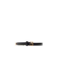 Versace女款针扣可调节皮革腰带 几何三角装饰时尚百搭