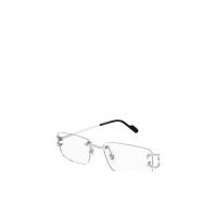 Cartier卡地亚平光镜男舒适佩戴防滑设计护眼效果矫正需求银色