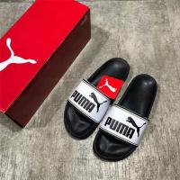 PUMA彪马 纯白黑大logo凉拖一字拖防滑沙滩澡堂拖鞋360263-08-02
