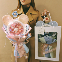 满天星干花花束永生花实用高级感七夕情人节礼物送女友小惊喜的生日礼物女生闺蜜老婆浪漫波波球彩灯花束有意义七夕节礼物送女友