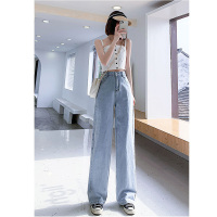 樵JIAO韩系高腰直筒牛仔裤宽松显瘦显高女裤036-RT-N021