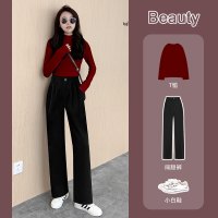 樵JAIO高腰垂感西装直筒显瘦阔腿裤026-RT-Y858-Y857-Y856