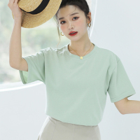 樵JIAO马卡龙棉T恤女新款圆领短袖t恤外穿宽松百搭0205-WJ-9621