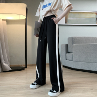 樵JIAO网纹松紧腰侧边白条宽松高腰阔腿裤037-RT-X028-X032-X031