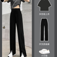 樵JIAO开衩阔腿裤女春高腰显瘦031-RT-X008-X020-X021