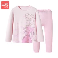 三枪迪士尼系列儿童内衣加厚莫代尔女童圆领长袖保暖女秋衣秋裤