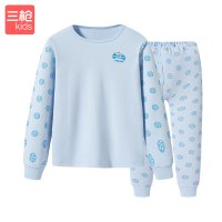 三枪系列秋冬棉毛布男童圆领长袖内衣套