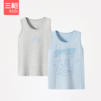 三枪舒肤弹力棉男童背心两枚装春季新款兔斯基弹力棉无袖背心