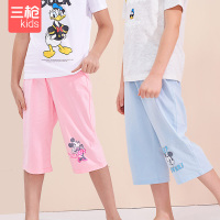 三枪舒肤弹力棉少儿中裤春夏新品男女童居家休闲中裤