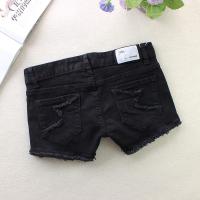 2018新款黑色牛仔短裤女夏毛边破洞短裤热裤低腰超短裤弹力包臀