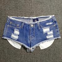 超短牛仔裤女夏性感低腰口袋毛边牛仔短裤修身显瘦热裤破洞垮裤潮